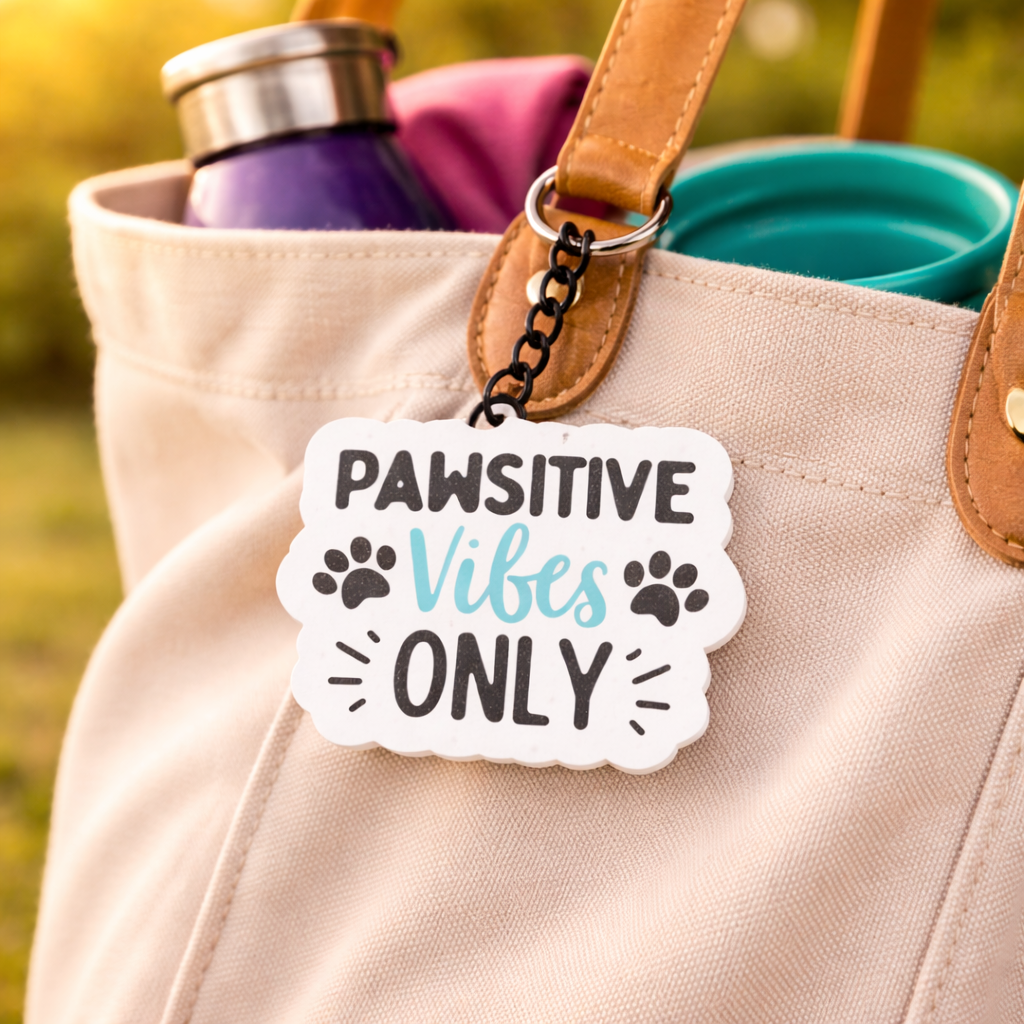 Keychain with Pawsitive Vibes Only