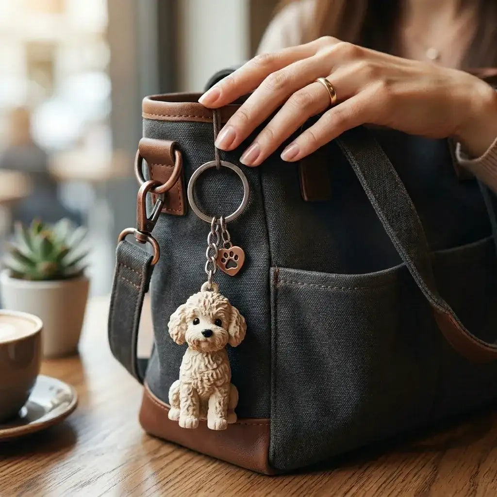 Poodle_figurine_keychain_Lifestyle View