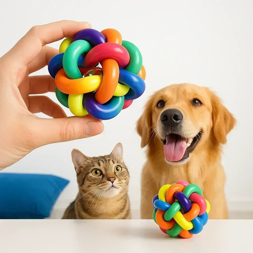 Rainbow Knot Ball Toy – Durable, Chew-Resistant Pet Play Ball for Dogs & Cats | Clawmego - Clawmego