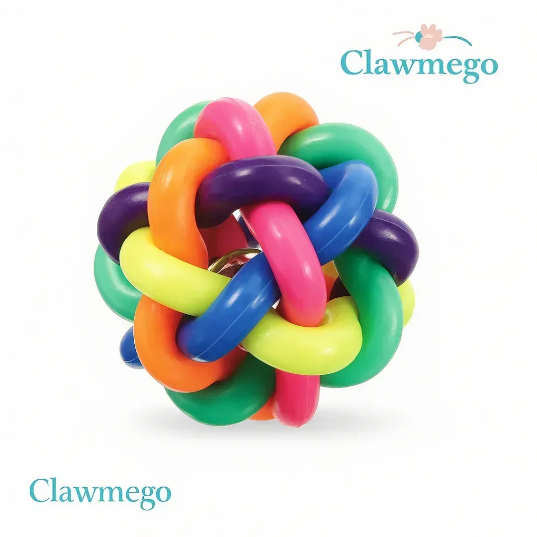 Rainbow Knot Ball Toy – Durable, Chew-Resistant Pet Play Ball for Dogs & Cats | Clawmego - Clawmego