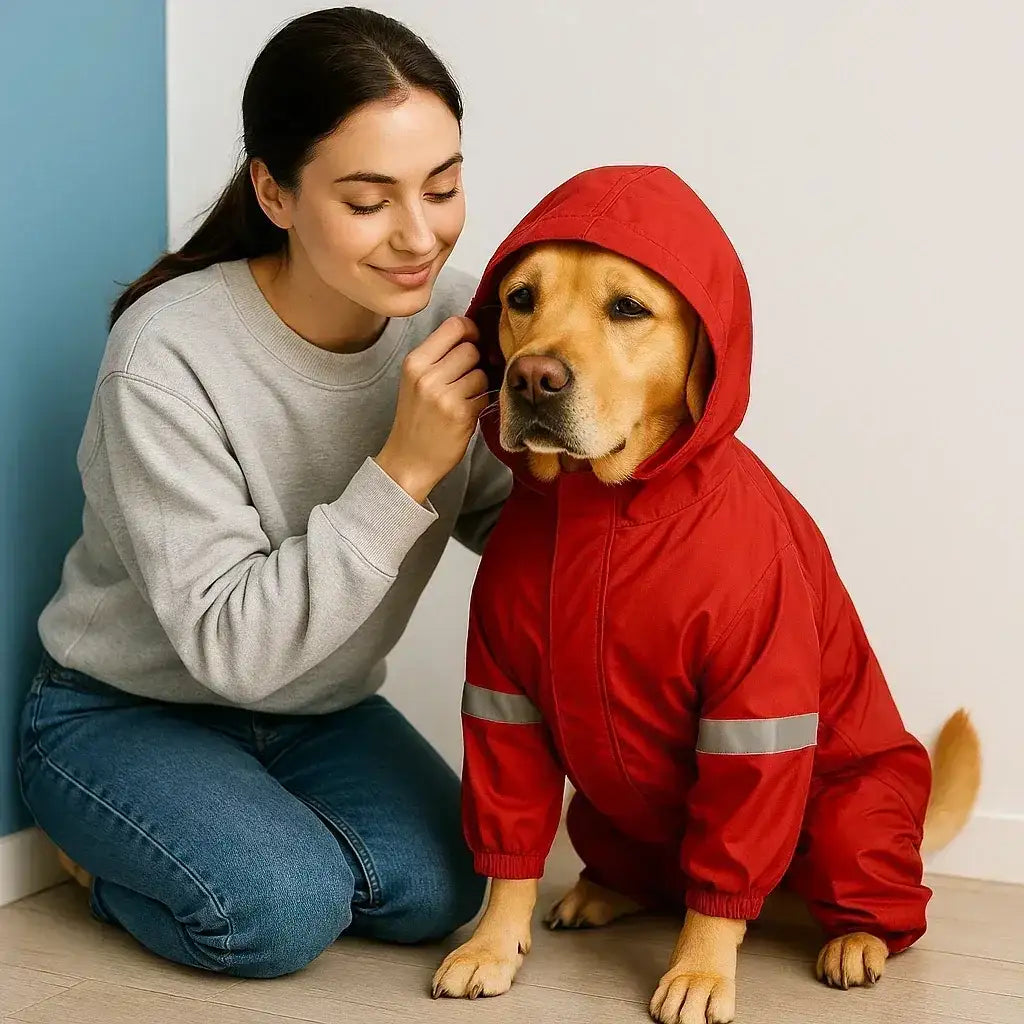 Waterproof Dog Raincoat –Waterproof Adjustable Dog Raincoat – Reflective, Lightweight | Clawmego Keep Your Pup Dry & Stylish! - Clawmego