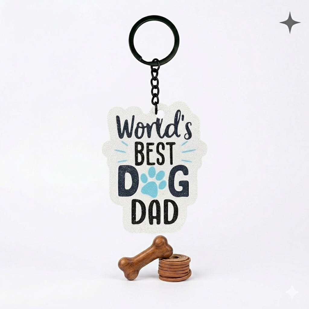 Keychain with World's Best Dog Dad