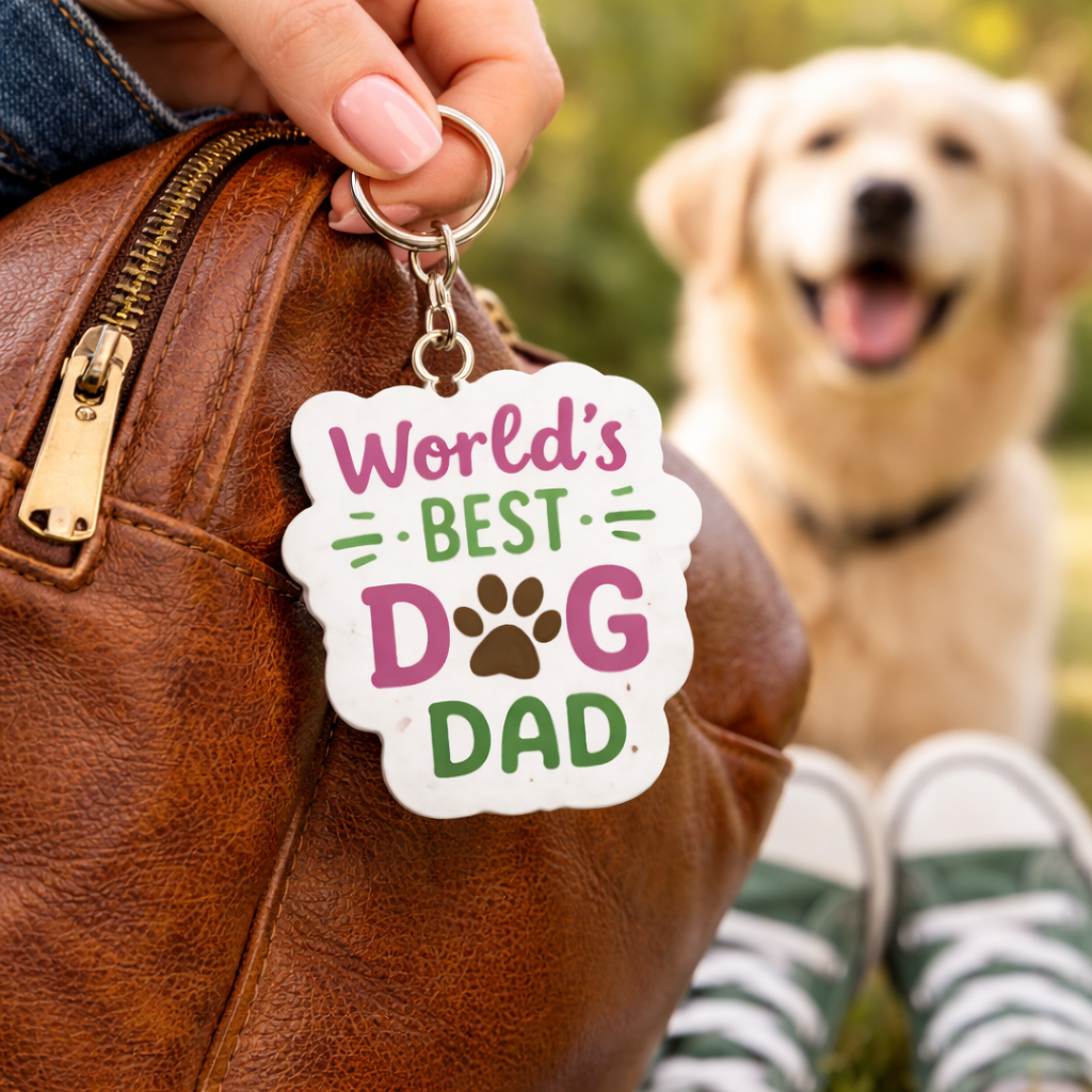 Keychain with World's Best Dog Dad
