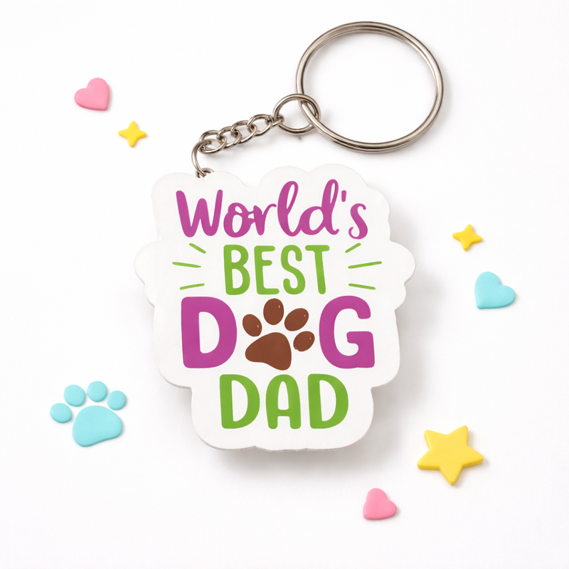 Keychain with World's Best Dog Dad