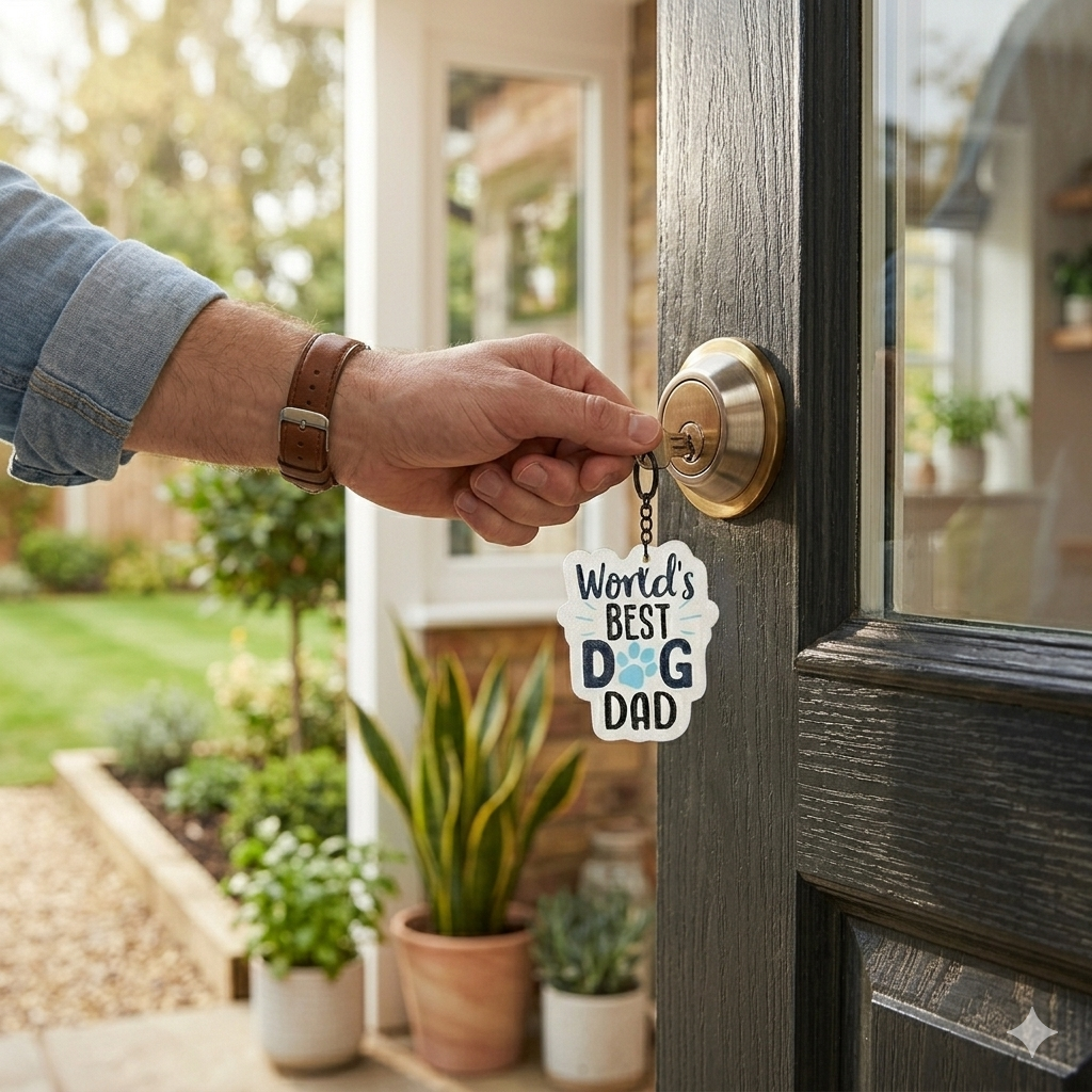 Keychain with World's Best Dog Dad