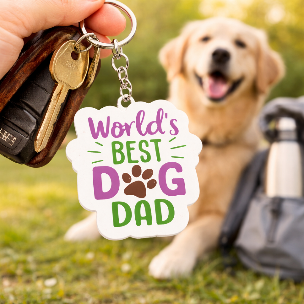 Keychain with World's Best Dog Dad